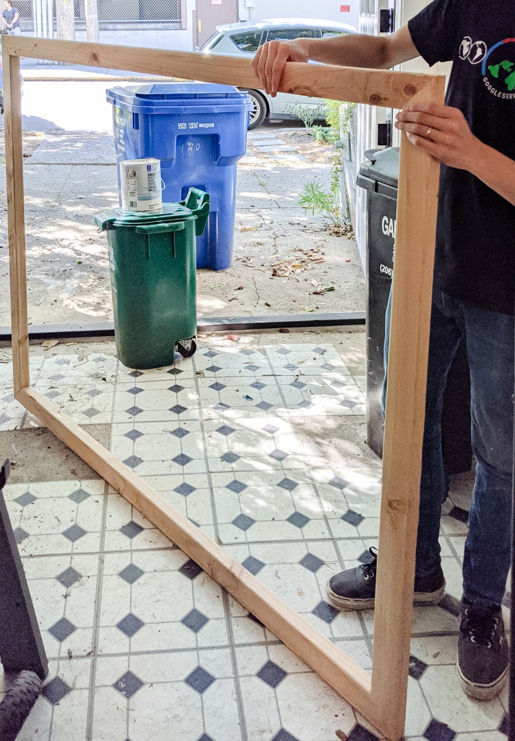 DIY Shower Curtain to Wall Art mox & fodder